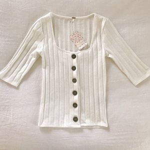 Free People Shirt - NWT - White/Cream - XS